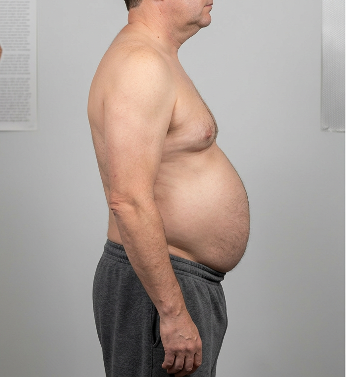 Mann Seitenprofil vorher