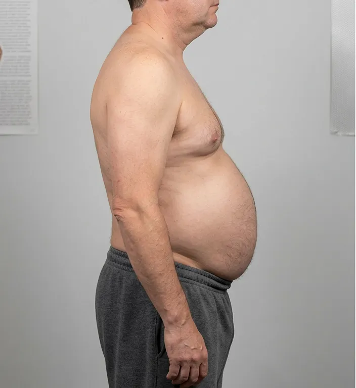 Mann Seitenprofil vorher